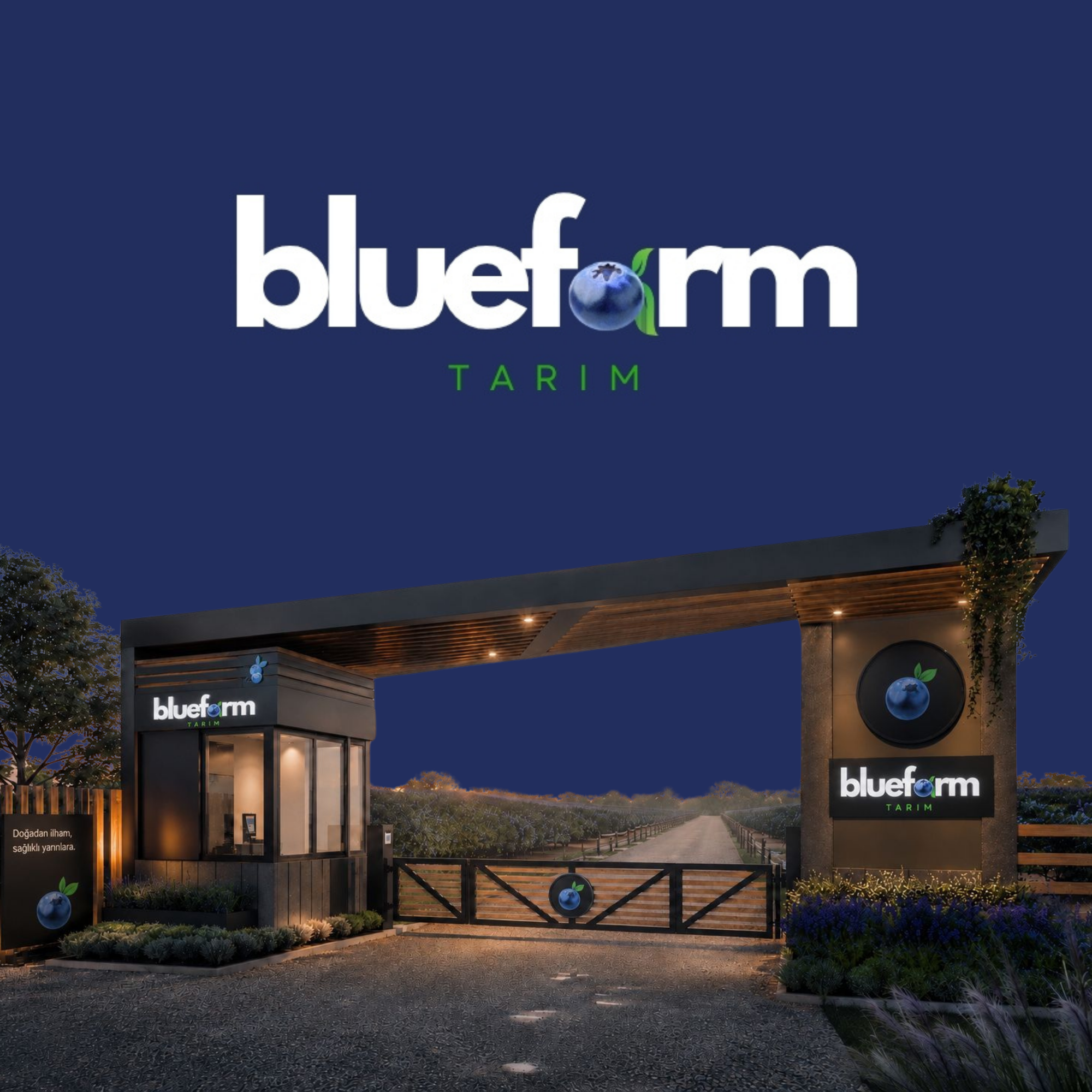 Bluefarm Tarım giriş alanı ve marka görseli
